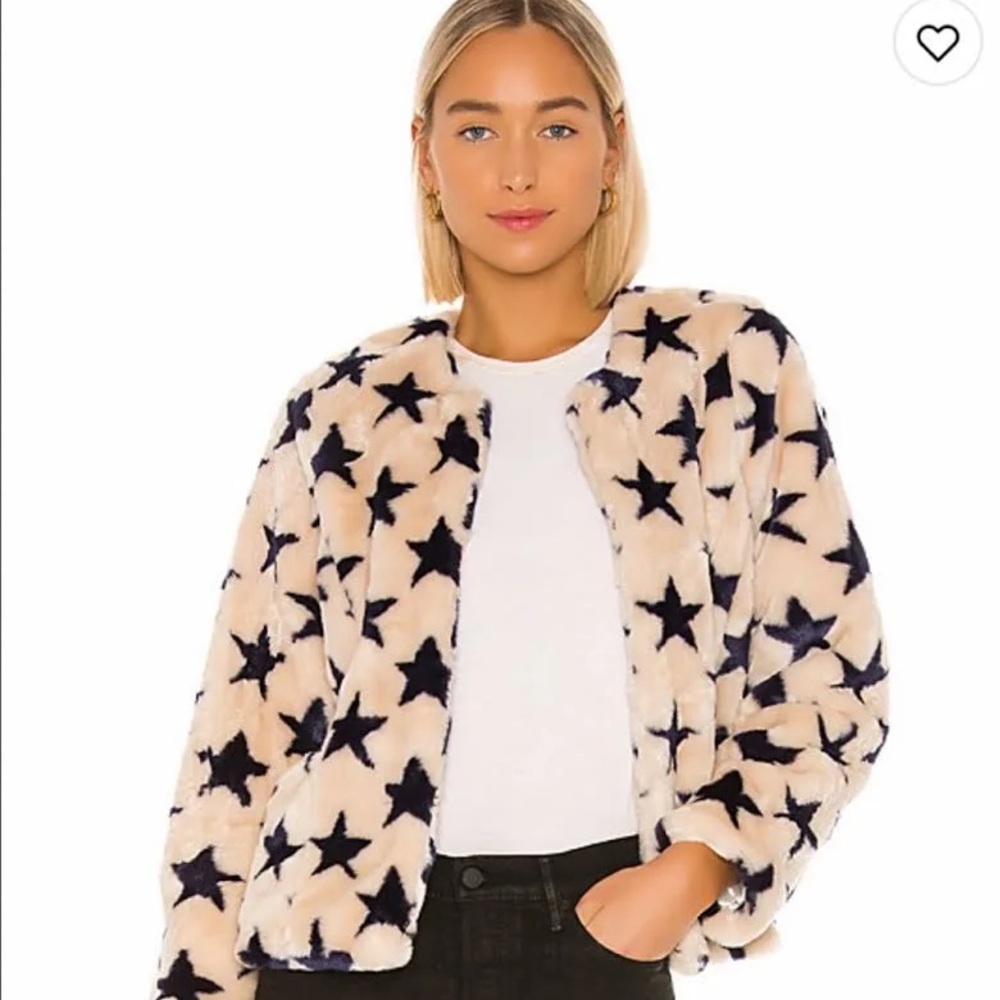 CHASER Star Faux Fur Jacket